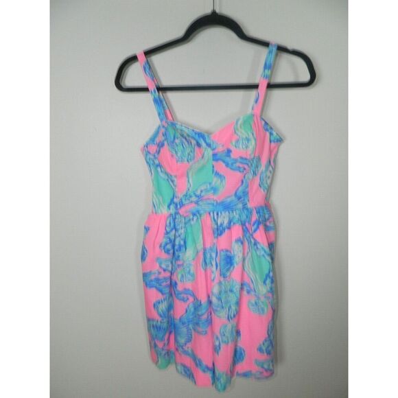 LILLY‎ PULITZER Dress Size 2  Pink Pout Barefoot Princess Seashell Cotton - Picture 3 of 12